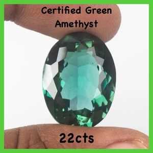 BNWT- Certified Green Amethyst. 22cts